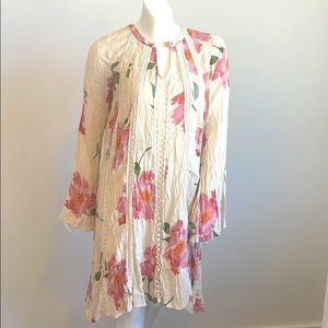 ILLA ILLA Long Sleeve High/Low Floral Dress